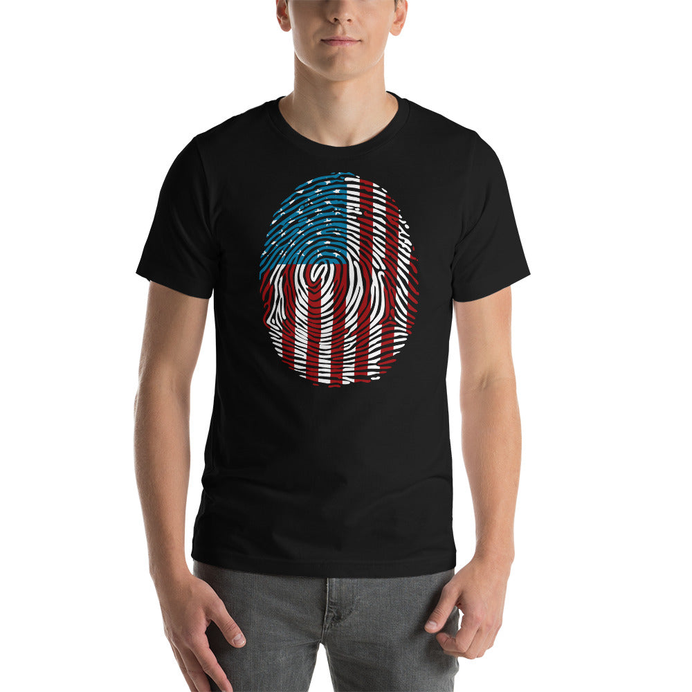 T Street Avenue Apparel Stars and Stripes Finger Print Short-Sleeve Tee