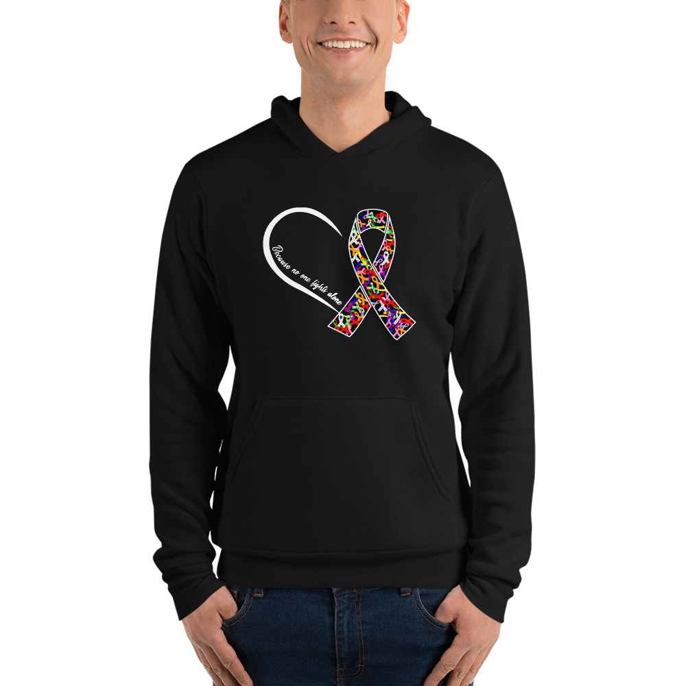 T Street Avenue Apparel Cancer and Autism Heart Hoodie